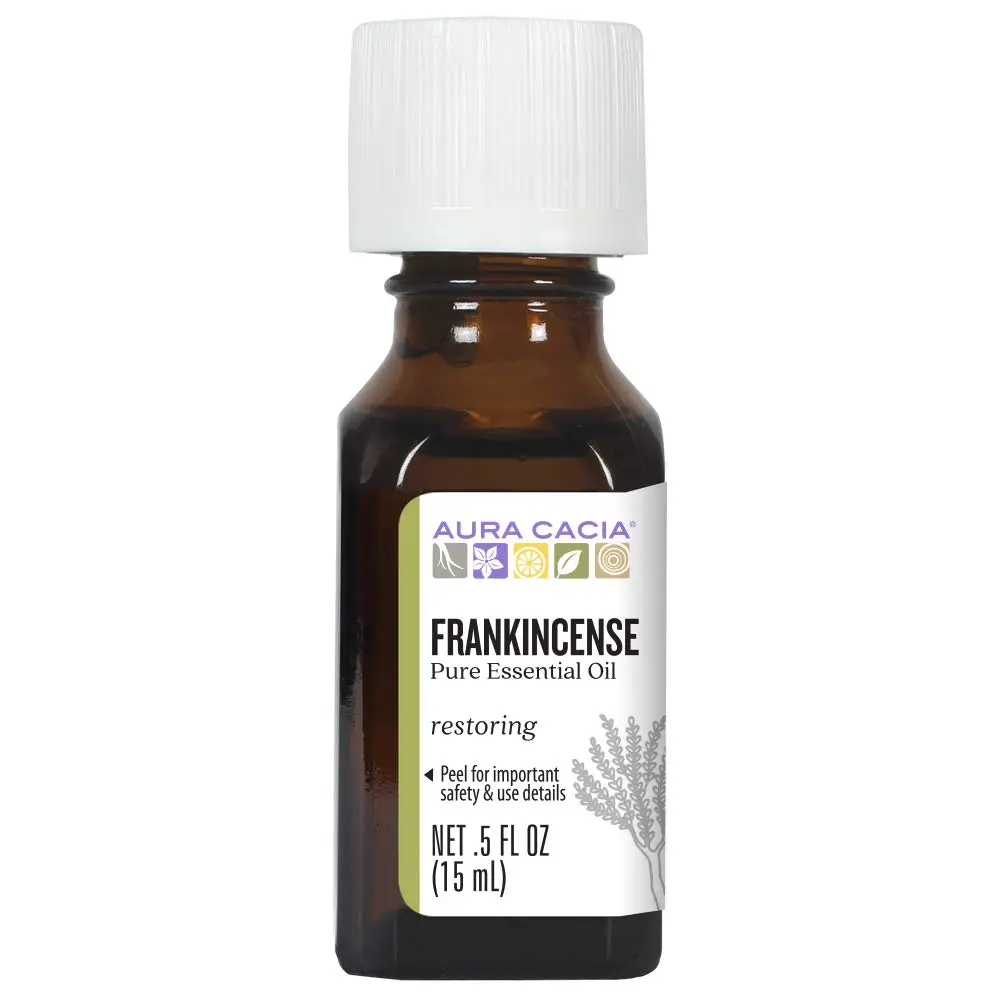 A small bottle of frankincense essential oil